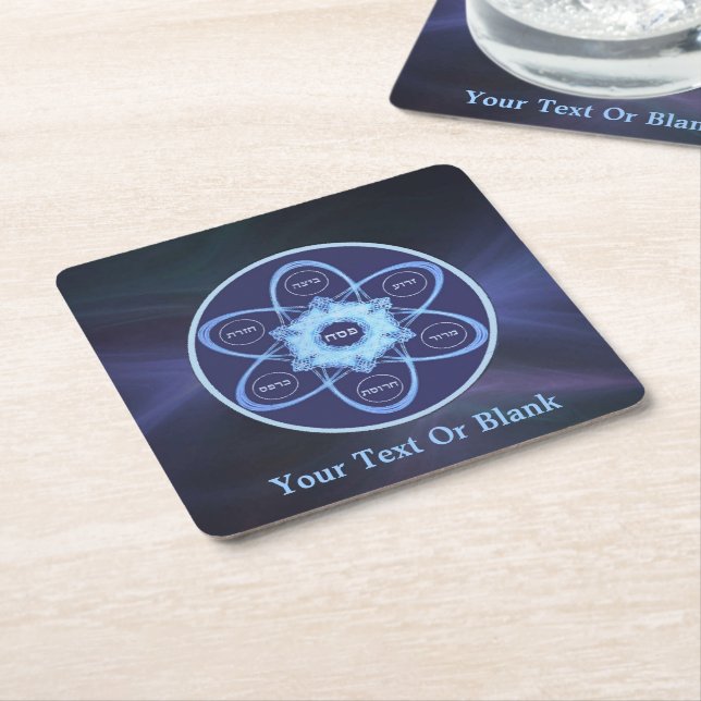 Blaue Fraktal Seder Plate Rechteckiger Pappuntersetzer (angewinkelt)