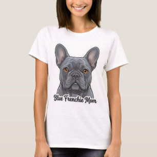 Blaue Französische Bulldogge Porträt Süßes Französ T-Shirt