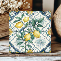 Blaue französische Landhaus-Lemonenmuster