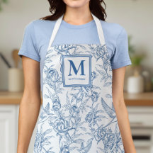 Blaue französische Toile de Jouy Monogramm Name