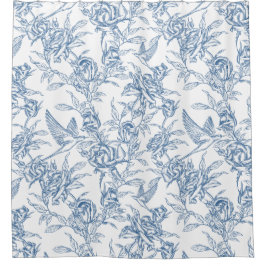 Blaue französische Toile Duschvorhang