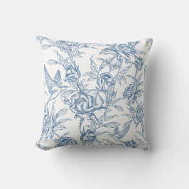 Blaue französische Toile Kissen
