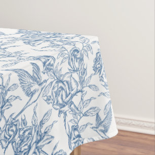 Blaue französische Toile Tischdecke