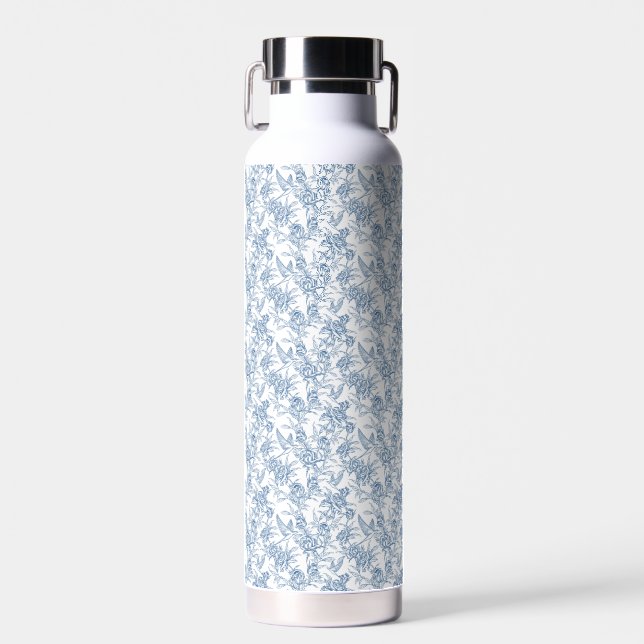Blaue französische Toile Trinkflasche (Vorne)