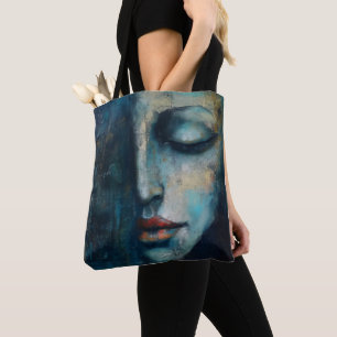 Blaue Frau Abstrakte Kunst Tasche