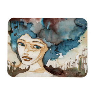 Blaue Frau Magnet