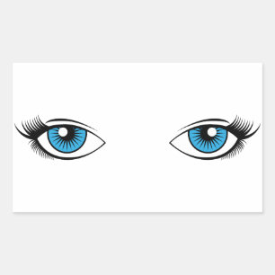 Blaue Frau mustert Cartoon-Grafik Rechteckiger Aufkleber