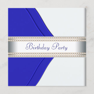 Blaue Frauen Geburtstagsparty Einladung