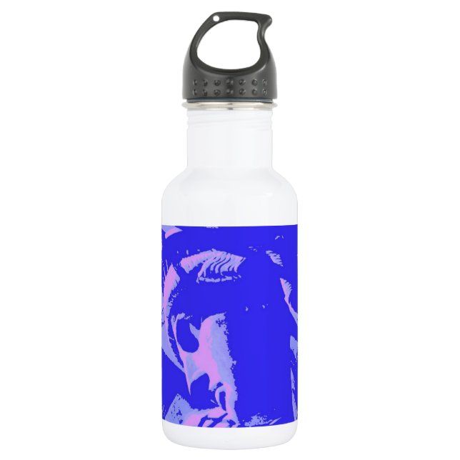Blaue Freiheitsstatue Edelstahlflasche (Vorderseite)