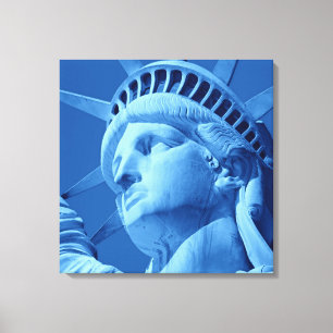 Blaue Freiheitsstatue umarmte Canvas Leinwanddruck