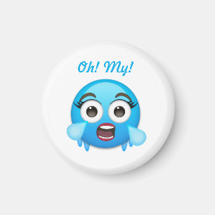 Blaue Freudentränen: Das überwältigte Emoji Magnet