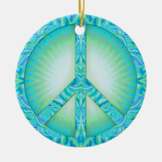 Blaue Friedenssymbol-Verzierung Keramikornament