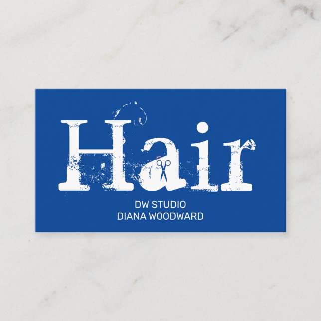 Blaue Friseur Visitenkarte (Vorderseite)