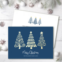 Blaue Frohe Weihnachten 3 Bäume Schriftname Echtgo