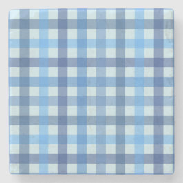 Blaue Fünf-Farben-Gingham-Muster-Steinuntersetzer Steinuntersetzer