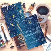 Blaue funkelnde Glitzersterne Neujahrsvorsatz