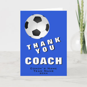 Blaue Fußball-Dankeschön-Trainer-Karte Dankeskarte