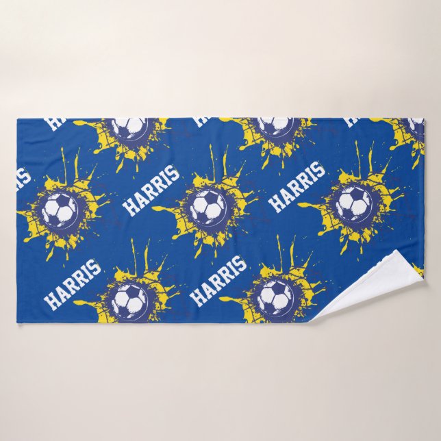 Blaue Fußball-Fußball-Partie Sonderdusche Badehandtuch (Badehandtuch)