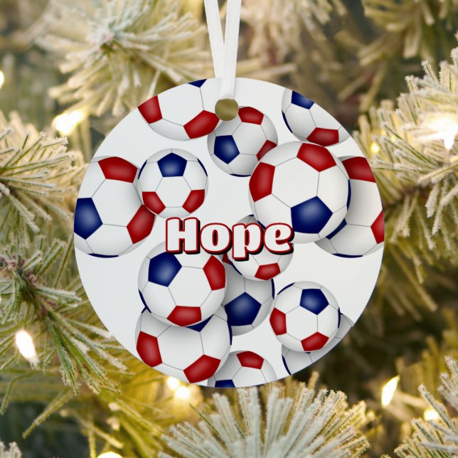 Blaue Fußballbällchen Sport Sake Ornament Aus Metall (InSitu)