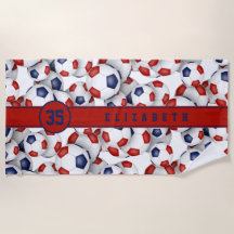 Blaue Fußballbälle Muster personalisierter Name