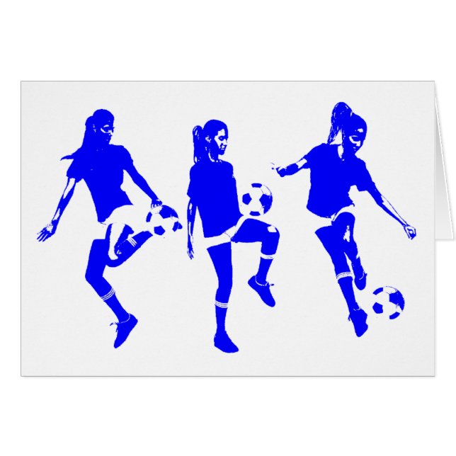 Blaue Fußballfähigkeiten von Frauen (Vorderseite (Horizontal))