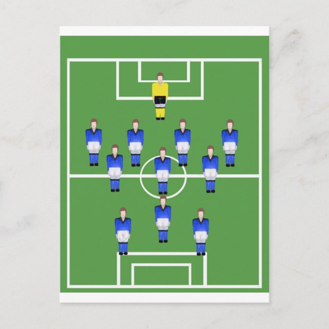 Blaue Fußballmannschaft Postkarte (Vorderseite)