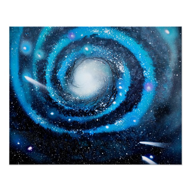 Blaue Galaxie Poster (Vorderseite)