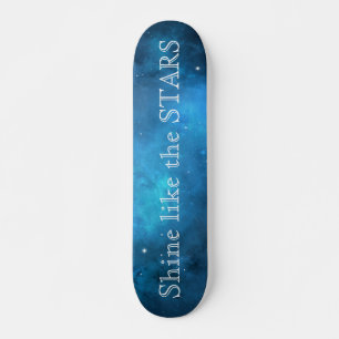 Blaue Galaxie Weltraum Sterne Skateboard