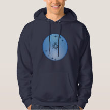 Blaue Galaxy-Astronauten-Hoodie – Moderne Raumgraf