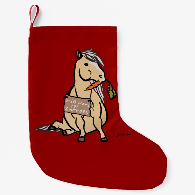 Blaue Galoping-Pferde-Muster Kleiner Weihnachtsstrumpf (Vorderseite)