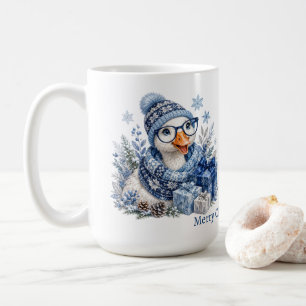 Blaue Gans Winter Chanukka Weihnachtsgeschenk Kaffeetasse