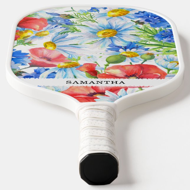 Blaue Gänse und Mohngarten Pickleball Schläger (Ablage )