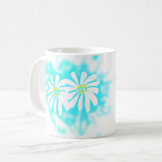 Blaue Gänseblümchen-Blumen-Minimal-Tasse | Hübsche Kaffeetasse