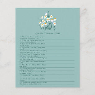 Blaue Gänseblümchen-Blumen schöne Baby-Party-Spiel Flyer