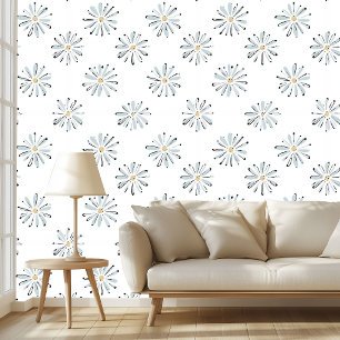 Blaue Gänseblümchen Blumen Soft Vintage Botanische Tapete