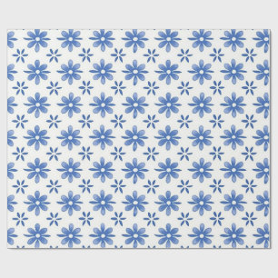 Blaue Gänseblümchen-Blumengarten-Party-Geschenkpap Geschenkpapier