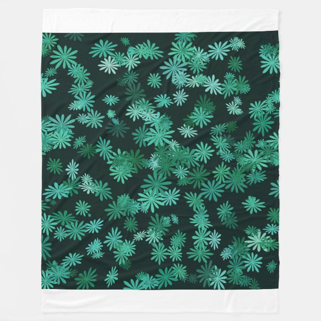 Blaue Gänseblümchen  Fleecedecke (Vorderseite)