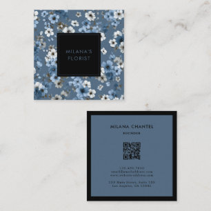 Blaue Gänseblümchen Moderne Trendblume Florist Quadratische Visitenkarte