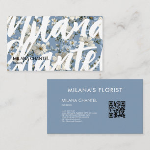 Blaue Gänseblümchen Moderne Trendblume Florist Visitenkarte