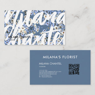 Blaue Gänseblümchen Moderne Trendblume Florist Visitenkarte