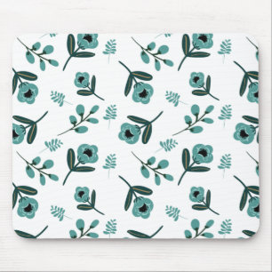 Blaue Garten Blumen Nacht Kissenhülle Mousepad
