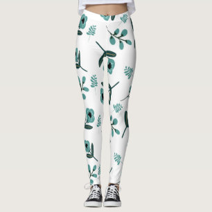 Blaue Gartennacht Blumen Leggings