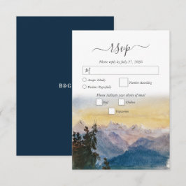 Blaue Gebirge Pine Wedding RSVP Karte
