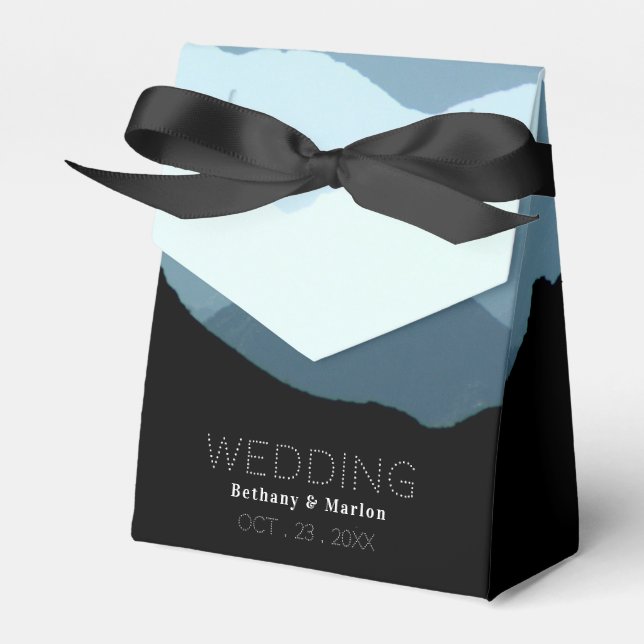 Blaue Gebirgskette, rustikale Hochzeit Geschenkschachtel (Vorderseite)