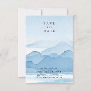 Blaue Gebirgskette Save the Date Einladung