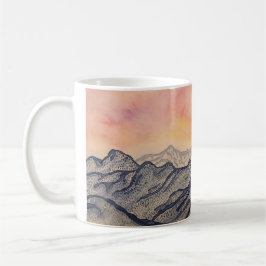 Blaue Gebirgssonnenaufgang-Tasse Kaffeetasse