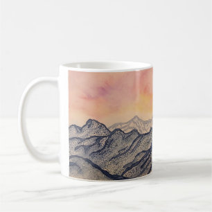 Blaue Gebirgssonnenaufgang-Tasse Kaffeetasse