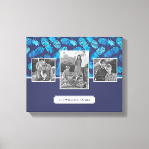 Blaue Gefärbte Krawatte Ananas   Fotos mit Text Leinwanddruck