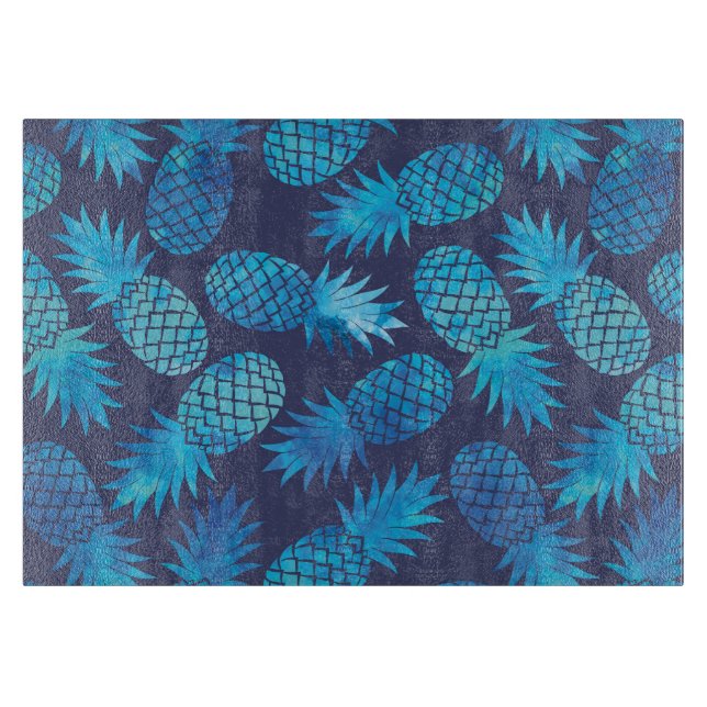 Blaue Gefärbte Krawatte Ananas Schneidebrett (Vorderseite)