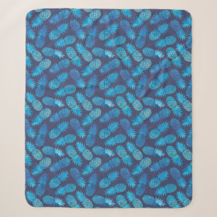 Blaue Gefärbte Krawatte Ananas Sherpadecke